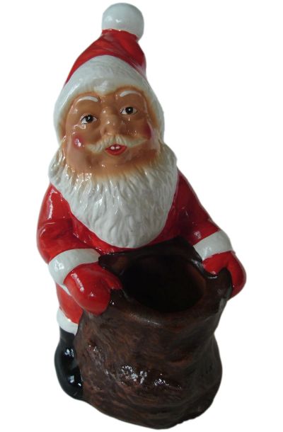 Terracotta kerstman met zak