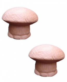 Onbeschilderde terracotta paddenstoelen set van 2
