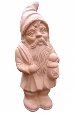 Onbeschilderde terracotta tuinkabouter kerstman