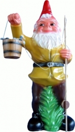 Grote tuinkabouter met hengel