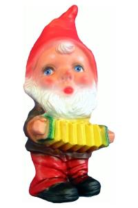 Kleine tuinkabouter met harmonika