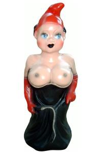 Tuinkabouter vrouw met zweepje