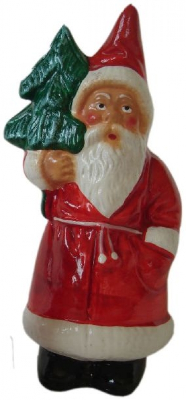 Terracotta kerstman met dennenboom