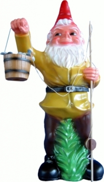 Grote tuinkabouter met hengel