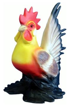 Bonte haan tuinbeeld