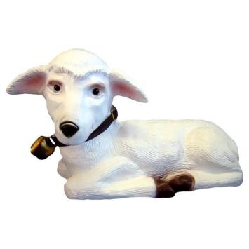 Tuinbeeld liggende schaap met bel