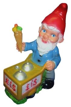 Tuinkabouter ijscoman met kar